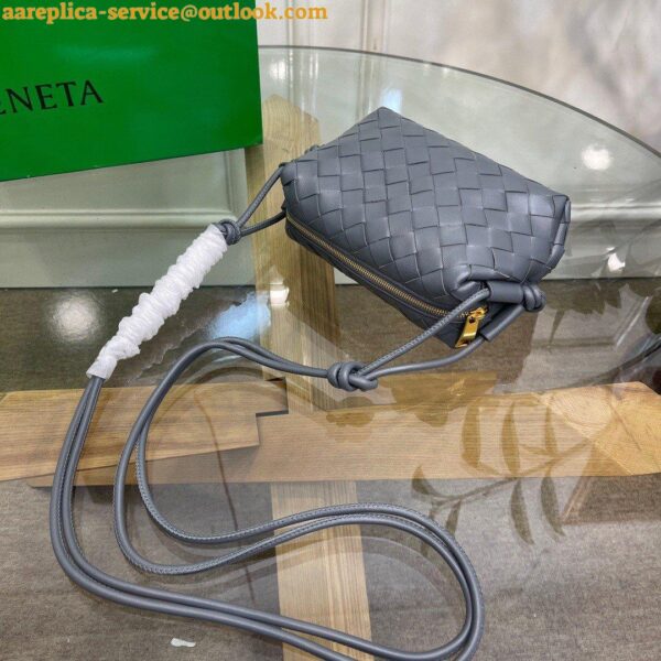 Replica Bottega Veneta Loop Mini Bag In Grey Intrecciato Lambskin 10