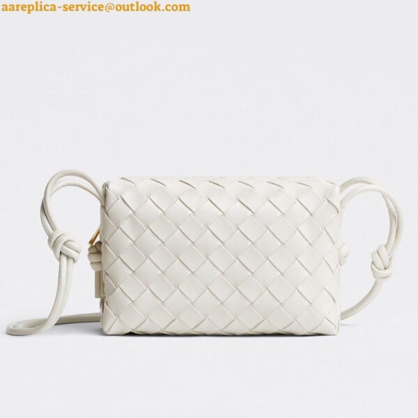 Replica Bottega Veneta Loop Mini Bag In White Intrecciato Lambskin 3