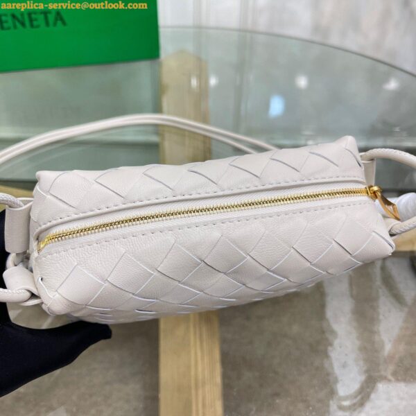 Replica Bottega Veneta Loop Mini Bag In White Intrecciato Lambskin 8