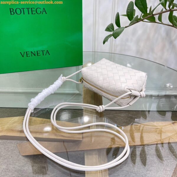 Replica Bottega Veneta Loop Mini Bag In White Intrecciato Lambskin 12