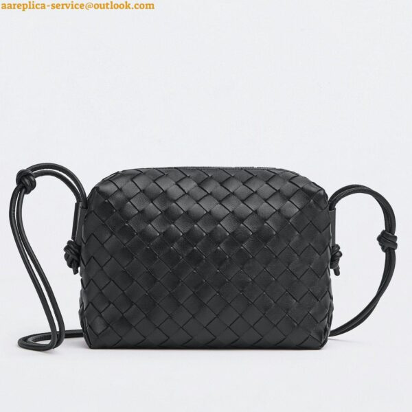 Replica Bottega Veneta Loop Small Bag In Black Intrecciato Lambskin 6