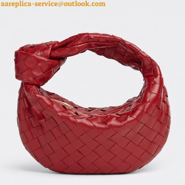 Replica Bottega Veneta BV Jodie Mini Bag In Dark Red Intrecciato Lambskin 3