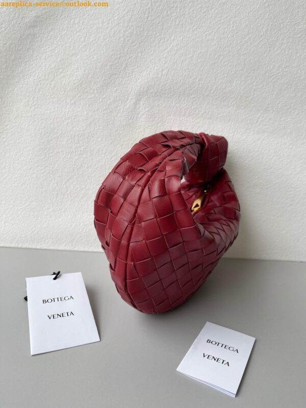 Replica Bottega Veneta BV Jodie Mini Bag In Dark Red Intrecciato Lambskin 7