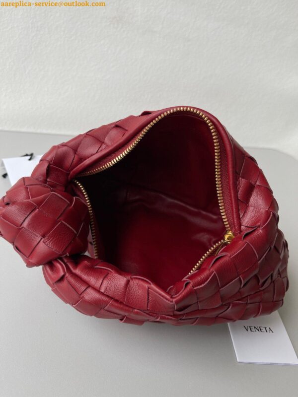 Replica Bottega Veneta BV Jodie Mini Bag In Dark Red Intrecciato Lambskin 9