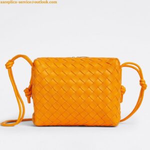 Replica Bottega Veneta Loop Small Bag In Orange Intrecciato Lambskin 2