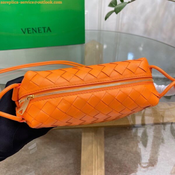 Replica Bottega Veneta Loop Small Bag In Orange Intrecciato Lambskin 8