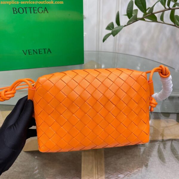 Replica Bottega Veneta Loop Small Bag In Orange Intrecciato Lambskin 11