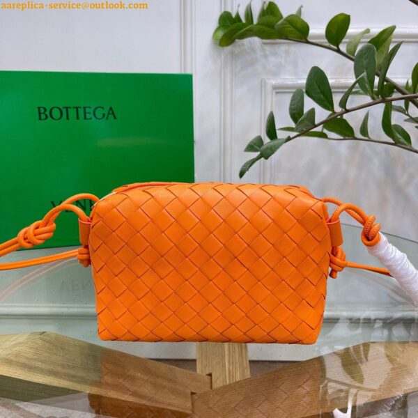 Replica Bottega Veneta Loop Small Bag In Orange Intrecciato Lambskin 12