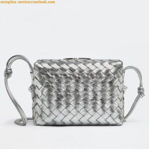 Replica Bottega Veneta Loop Small Bag In Silver Intrecciato Lambskin 2