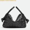 Replica Bottega Veneta Loop Small Bag In Silver Intrecciato Lambskin