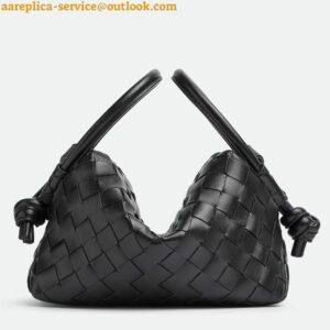 Replica Bottega Veneta Small Loop Crossbody Bag In Black Intrecciato Lambskin