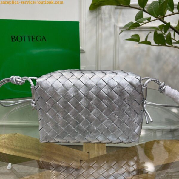 Replica Bottega Veneta Loop Small Bag In Silver Intrecciato Lambskin 11