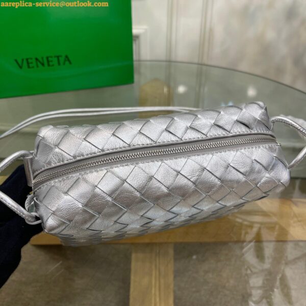 Replica Bottega Veneta Loop Small Bag In Silver Intrecciato Lambskin 13