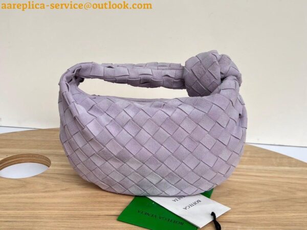 Replica Bottega Veneta BV Jodie Mini Bag In Lilac Intrecciato Suede 12