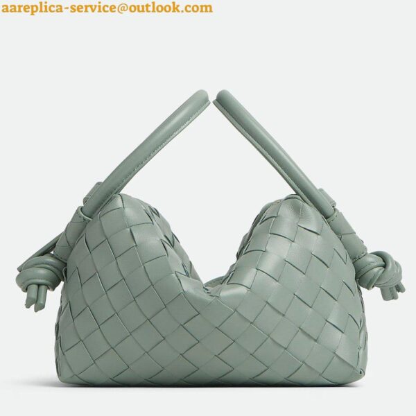 Replica Bottega Veneta Small Loop Crossbody Bag In Sauge Intrecciato Lambskin 5