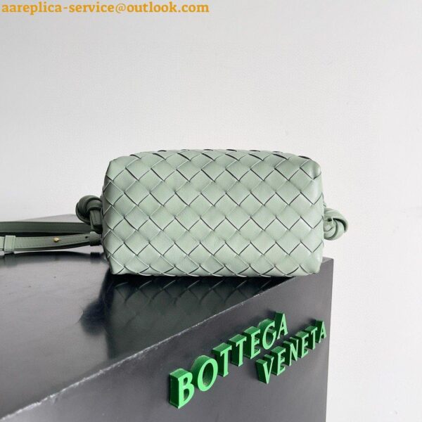 Replica Bottega Veneta Small Loop Crossbody Bag In Sauge Intrecciato Lambskin 8