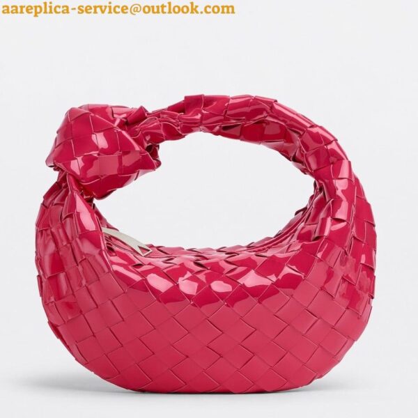 Replica Bottega Veneta BV Jodie Mini Bag In Red Intrecciato Patent Leather 3