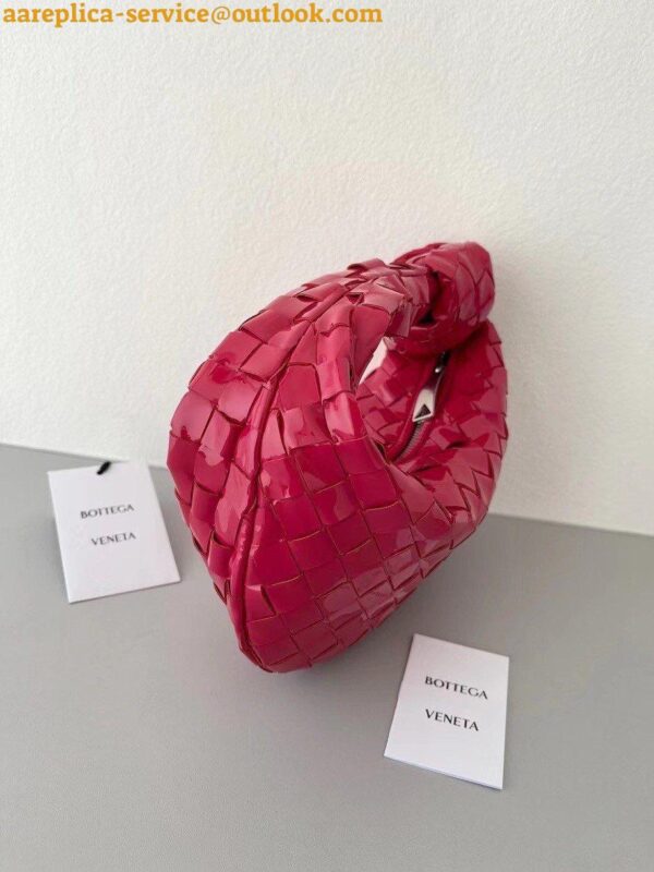 Replica Bottega Veneta BV Jodie Mini Bag In Red Intrecciato Patent Leather 6