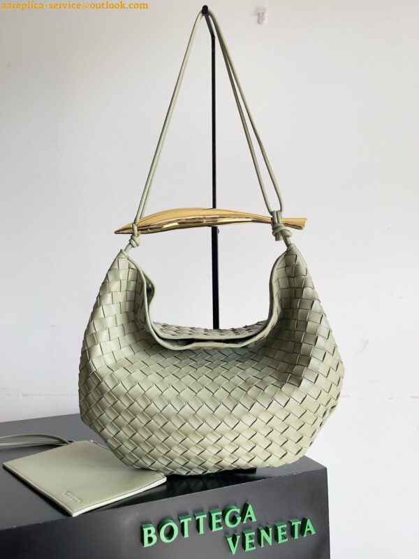 Replica Bottega Veneta Sardine Medium Bag in Travertine Intrecciato Lambskin 7