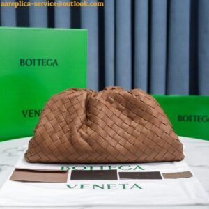 Replica Bottega Veneta Large Pouch Clutch Bag In Caramel Intrecciato Lambskin