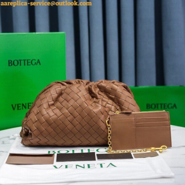 Replica Bottega Veneta Large Pouch Clutch Bag In Caramel Intrecciato Lambskin 5