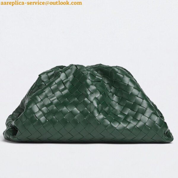 Replica Bottega Veneta Large Pouch Clutch Bag In Raintree Intrecciato Lambskin 3