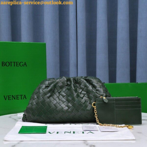 Replica Bottega Veneta Large Pouch Clutch Bag In Raintree Intrecciato Lambskin 5