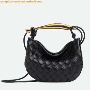 Replica Bottega Veneta Sardine Mini Bag In Black Intrecciato Lambskin