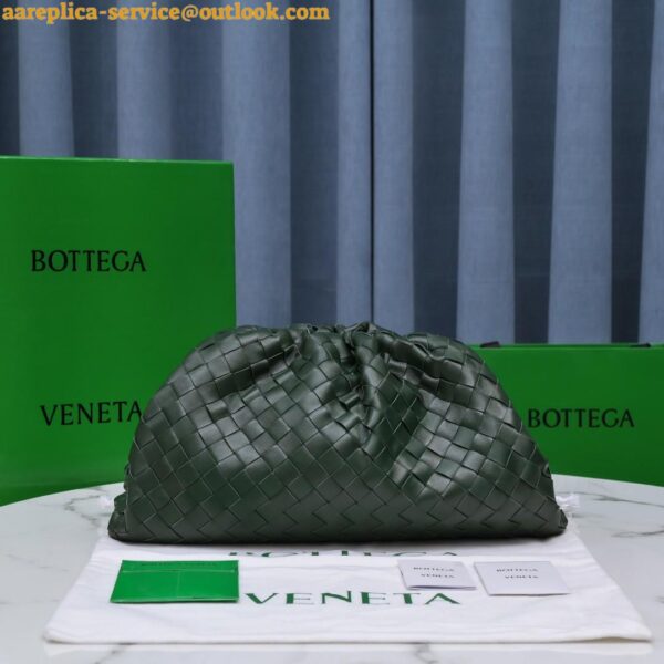 Replica Bottega Veneta Large Pouch Clutch Bag In Raintree Intrecciato Lambskin 9