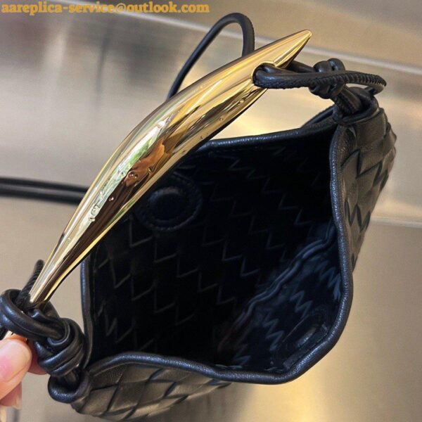 Replica Bottega Veneta Sardine Mini Bag In Black Intrecciato Lambskin 9