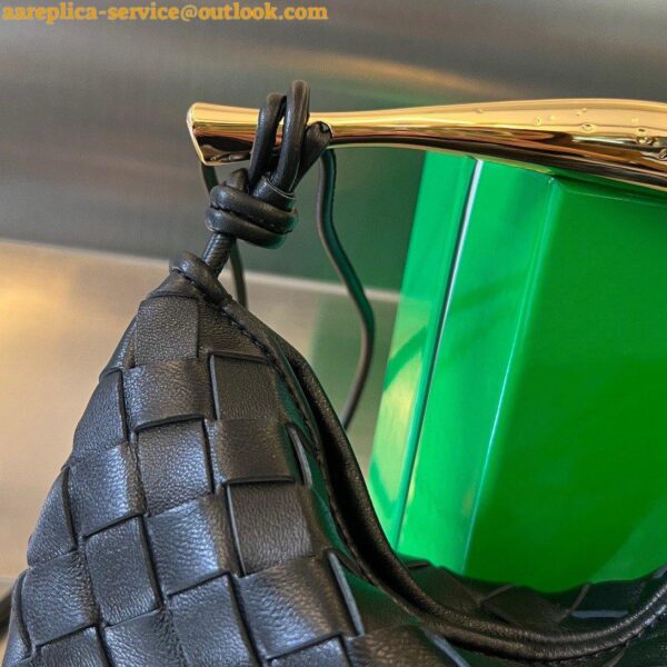 Replica Bottega Veneta Sardine Mini Bag In Black Intrecciato Lambskin 10