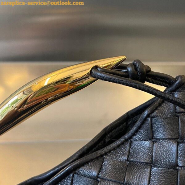 Replica Bottega Veneta Sardine Mini Bag In Black Intrecciato Lambskin 11