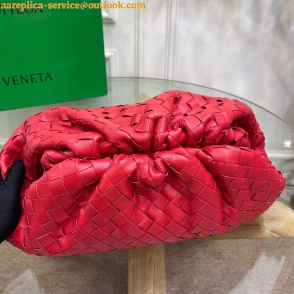 Replica Bottega Veneta Large Pouch Clutch Bag In Red Intrecciato Lambskin 6