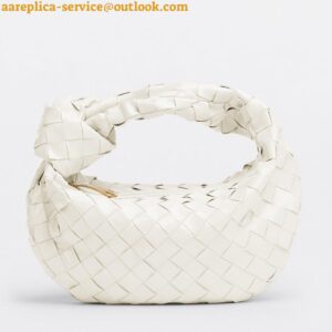 Replica Bottega Veneta BV Jodie Mini Bag In White Intrecciato Patent Leather