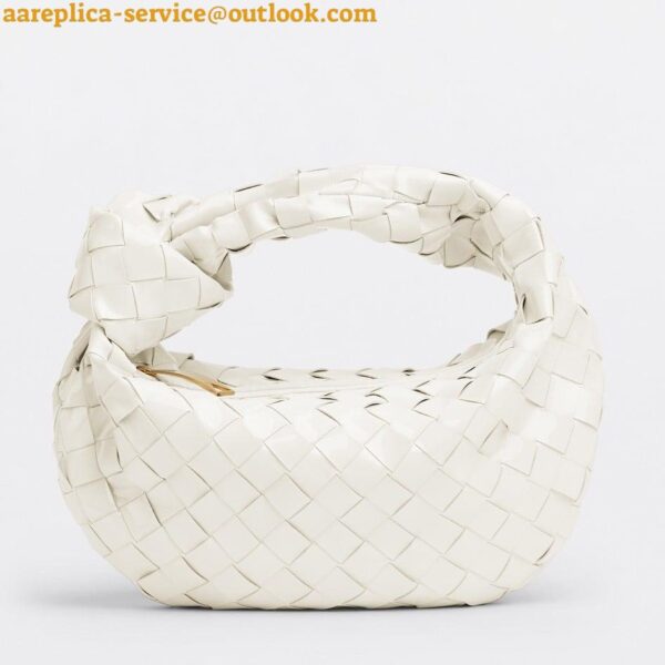 Replica Bottega Veneta BV Jodie Mini Bag In White Intrecciato Patent Leather 3