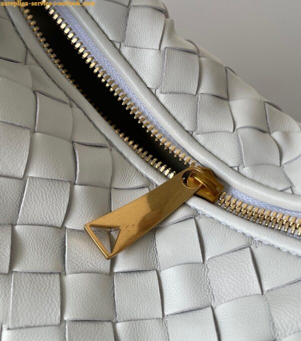 Replica Bottega Veneta BV Jodie Mini Bag In White Intrecciato Lambskin 12