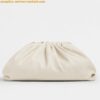 Replica Bottega Veneta Large Pouch Clutch Bag In White Intrecciato Lambskin 2