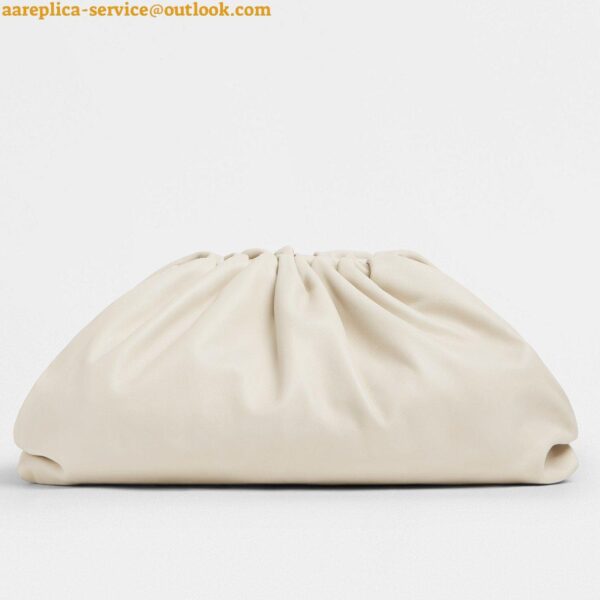 Replica Bottega Veneta Large Pouch Clutch Bag In White Calfskin 3