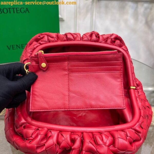 Replica Bottega Veneta Large Pouch Clutch Bag In Red Intrecciato Lambskin 12