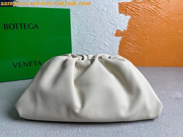 Replica Bottega Veneta Large Pouch Clutch Bag In White Calfskin 7