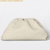 Replica Bottega Veneta Large Pouch Clutch Bag In White Calfskin