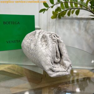 Replica Bottega Veneta Large Pouch Clutch Bag In White Intrecciato Lambskin 2