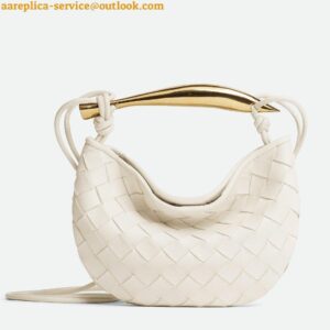 Replica Bottega Veneta Sardine Mini Bag In White Intrecciato Lambskin