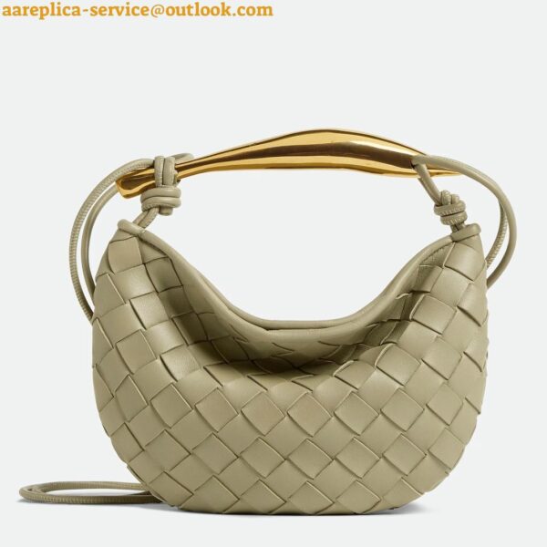 Replica Bottega Veneta Sardine Mini Bag in Travertine Intrecciato Lambskin 13