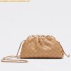 Replica Bottega Veneta Mini Pouch with Strap in Almond Calfskin