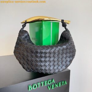 Replica Bottega Veneta Sardine Small Bag In Black Intrecciato Lambskin