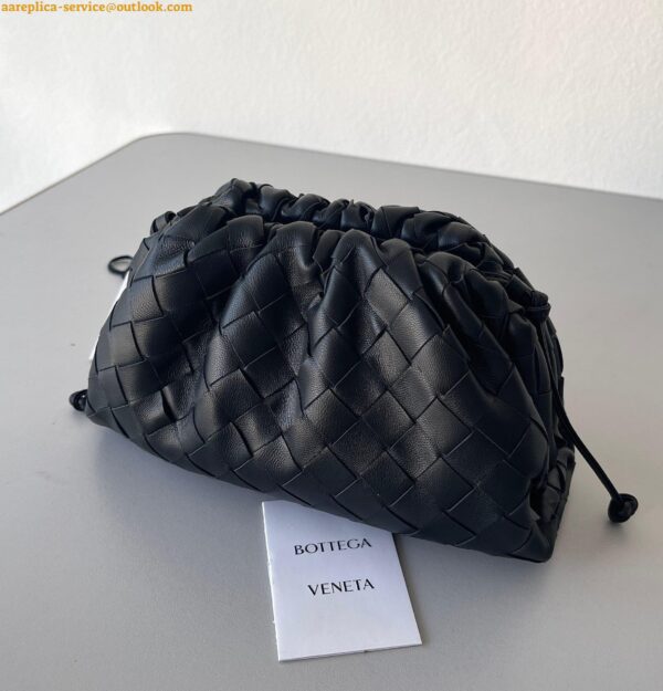 Replica Bottega Veneta Mini Pouch with Strap in Black Intrecciato Lambskin 5