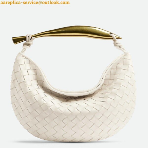 Replica Bottega Veneta Sardine Small Bag In White Intrecciato Lambskin 3