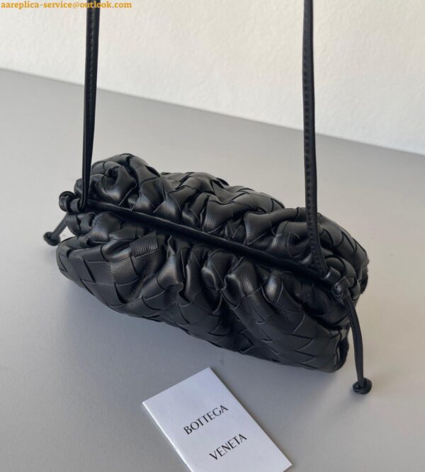 Replica Bottega Veneta Mini Pouch with Strap in Black Intrecciato Lambskin 6