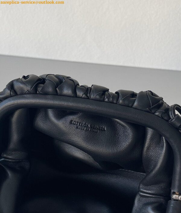 Replica Bottega Veneta Mini Pouch with Strap in Black Intrecciato Lambskin 8